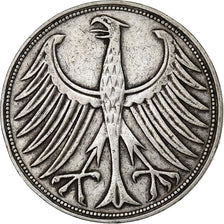 GERMANIA - REPUBBLICA FEDERALE, 5 Mark, 1951, Stuttgart, Argento, BB, KM:112.1