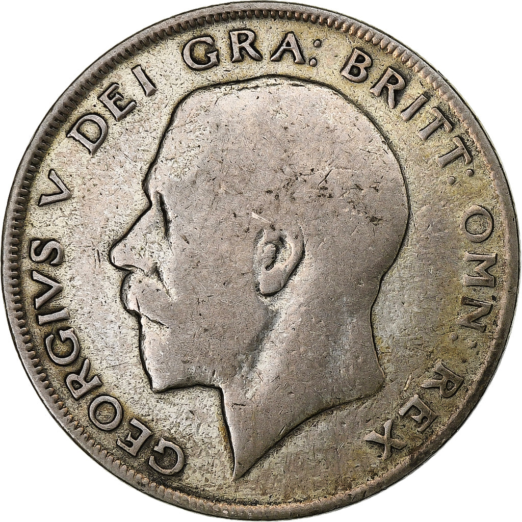 Gran Bretaña, George V, 1/2 Crown, 1922, Plata, BC+, KM:818.1a