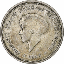 Luxemburg, Charlotte, 5 Francs, 1929, Silber, SS, KM:38