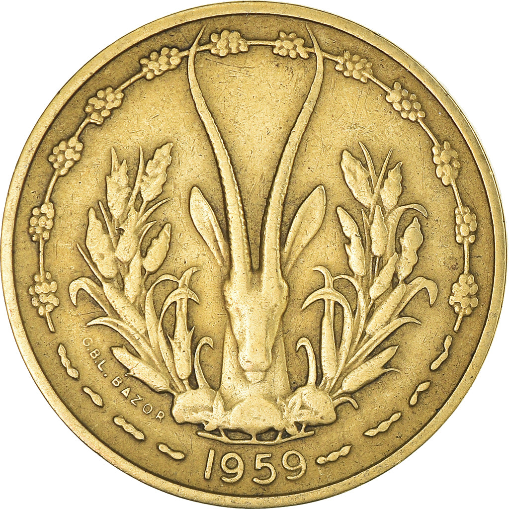 Moneda, Estados del África Occidental, 10 Francs, 1959