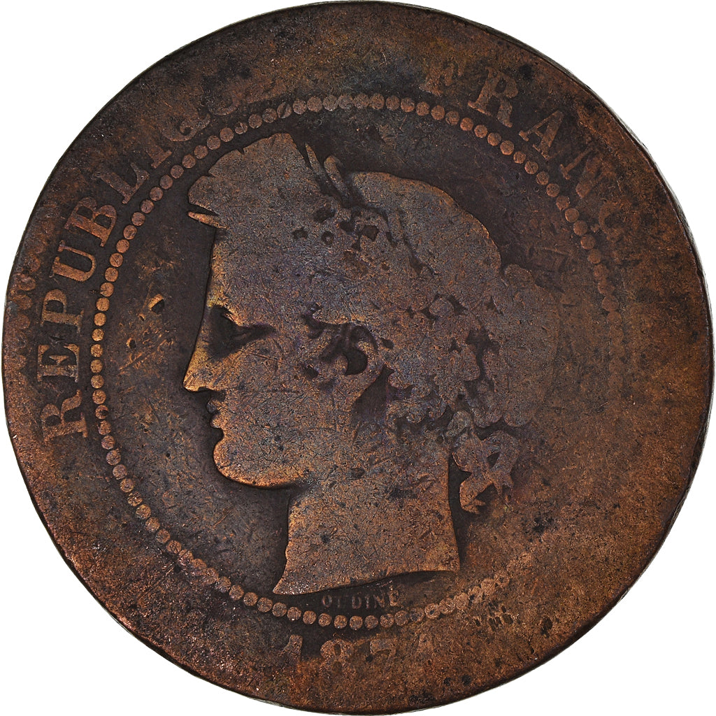 Münze, Frankreich, 10 Centimes, 1874