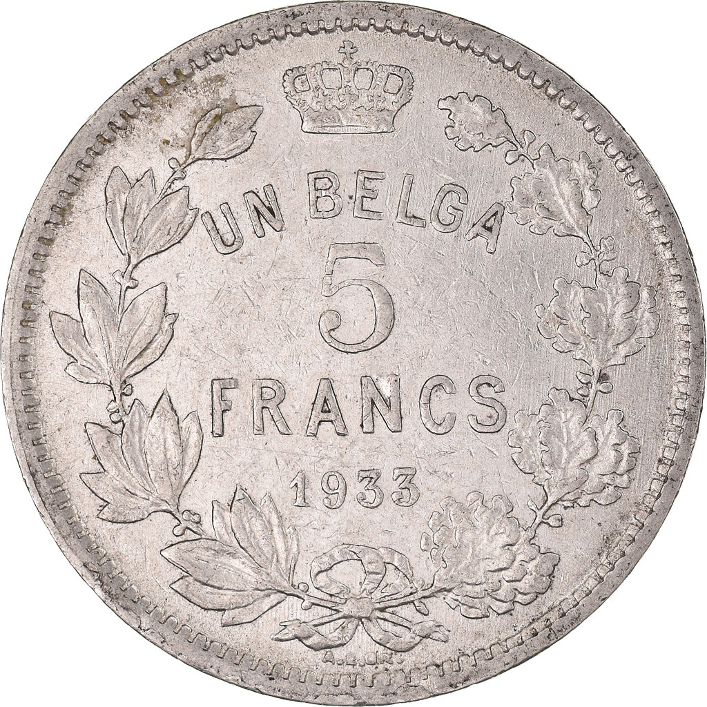 Coin, Belgium, 5 Francs, 5 Frank, 1933