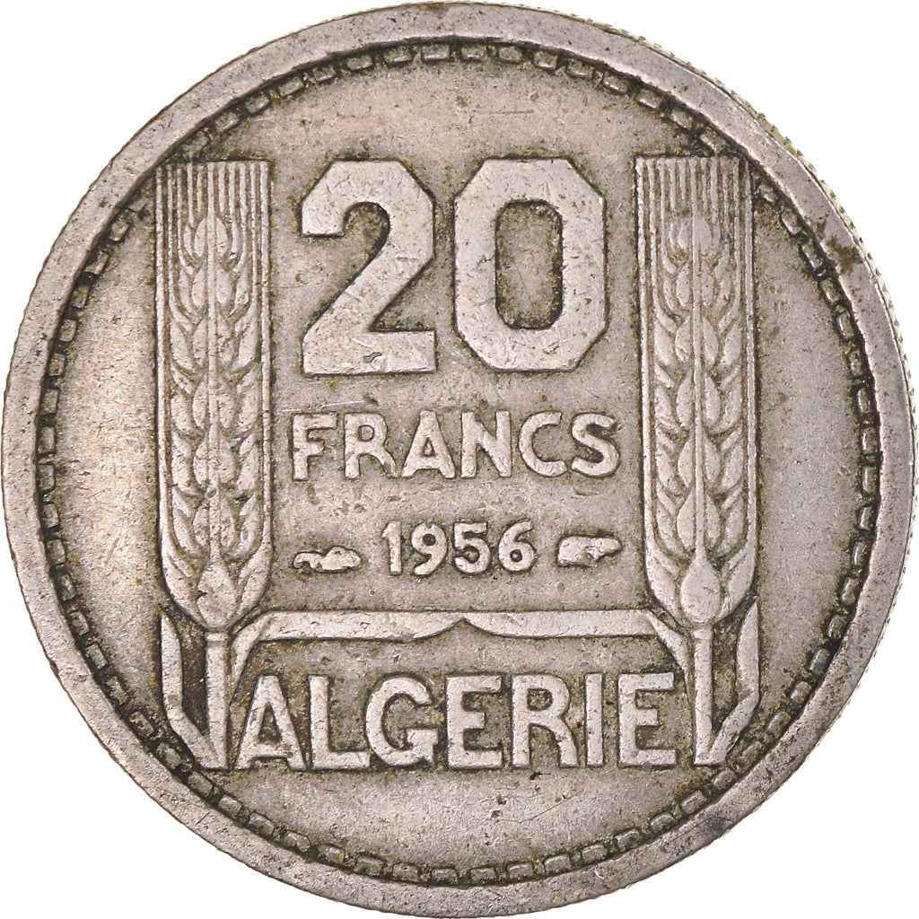 Moeda, Argélia, 20 Francs, 1956