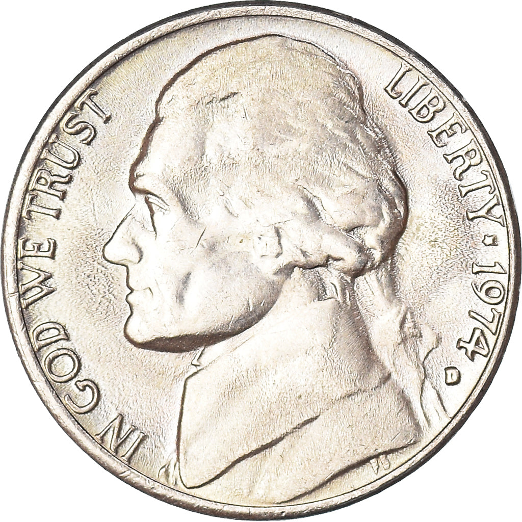 Coin, United States, 5 Cents, 1974