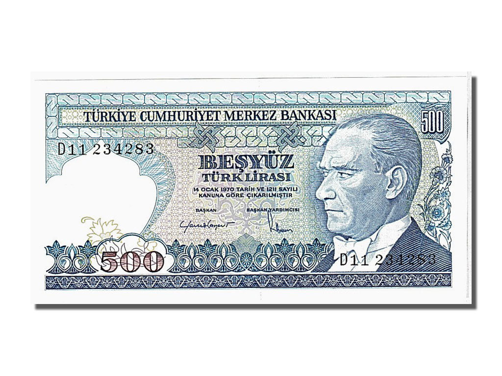 Geldschein, Türkei, 500 Lira, 1970, UNZ