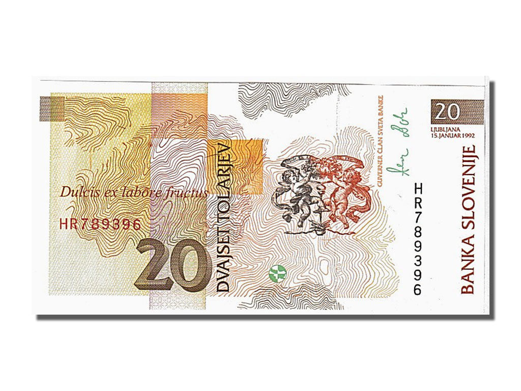 Geldschein, Slowenien, 20 Tolarjev, 1992, UNZ