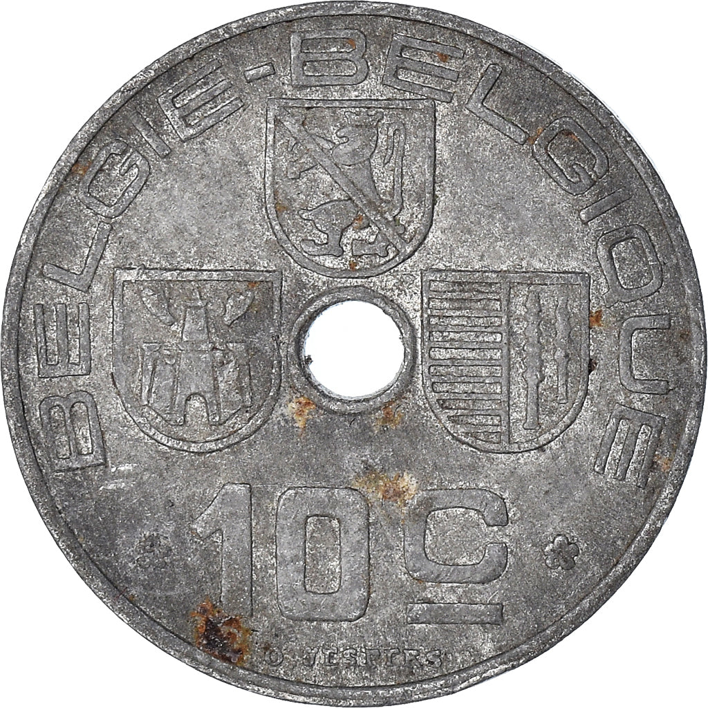 Moneda, Bélgica, 10 Centimes, 1945