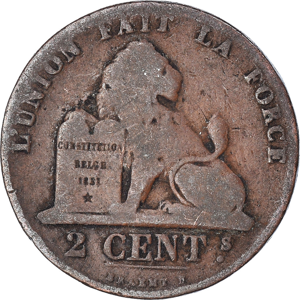 Monnaie, Belgique, 2 Centimes, 1865