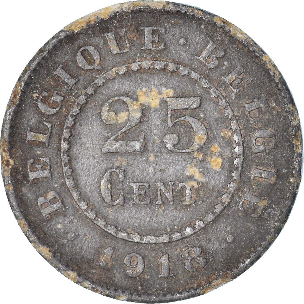 Coin, Belgium, 25 Centimes, 1918