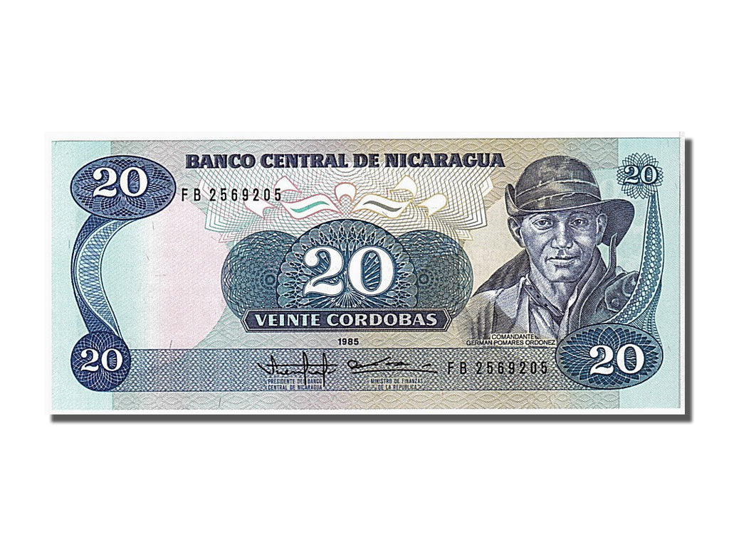 Banknote, Nicaragua, 20 Cordobas, 1985, UNC(65-70)