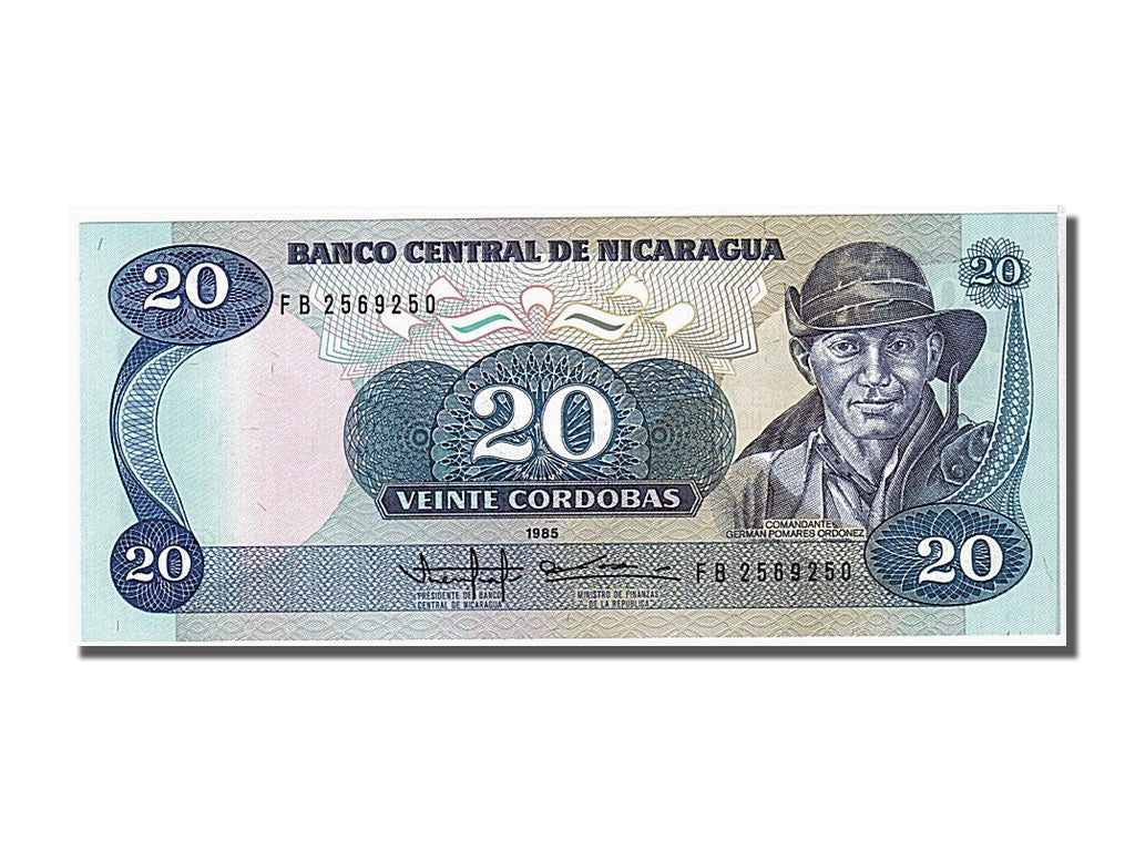 Banknote, Nicaragua, 20 Cordobas, 1985, UNC(65-70)