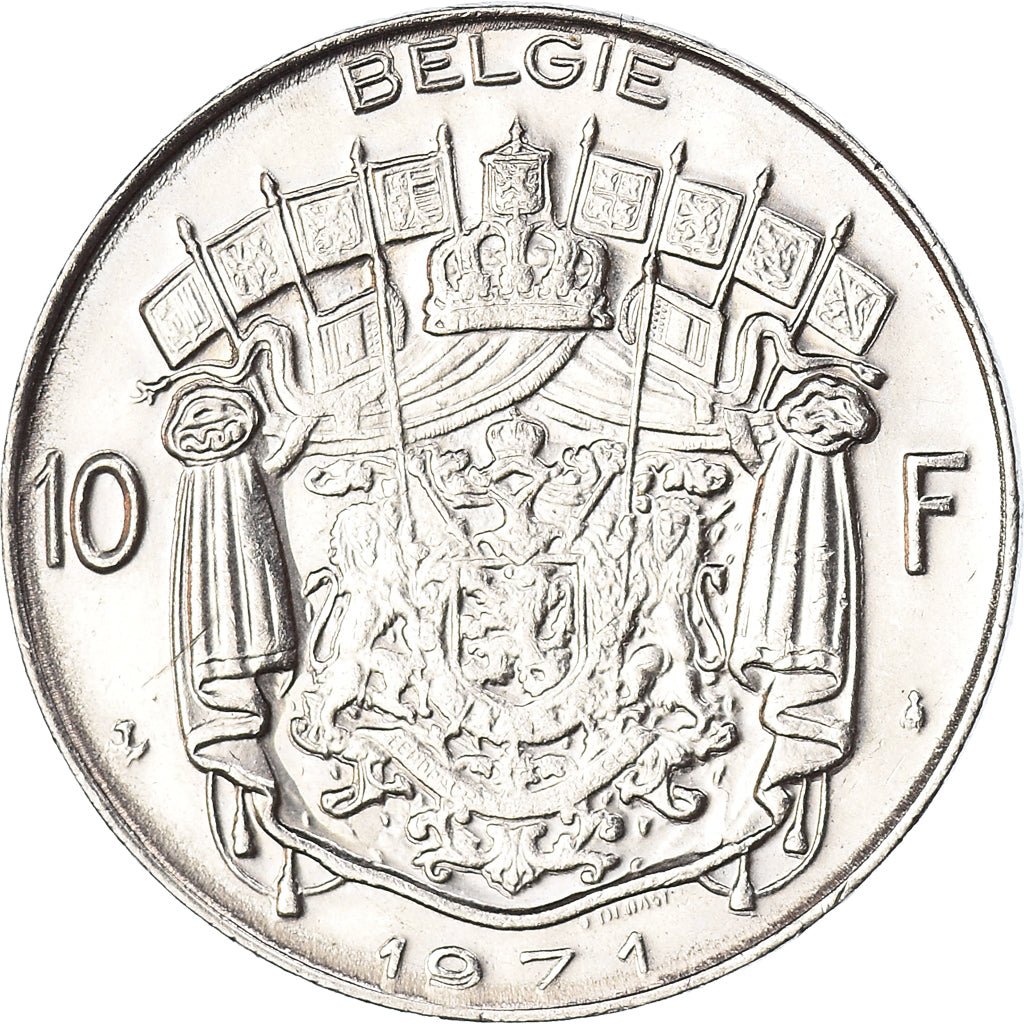 Münze, Belgien, 10 Francs, 10 Frank, 1971