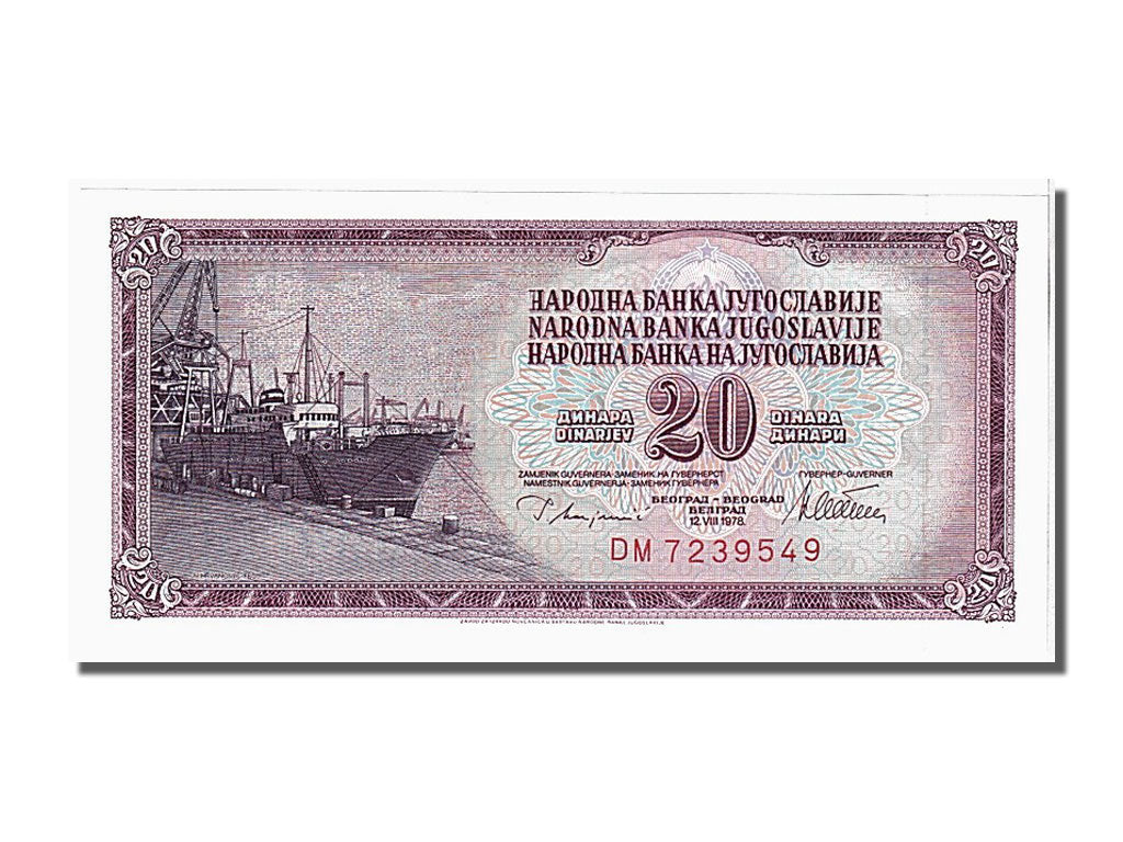 Geldschein, Jugoslawien, 20 Dinara, 1978, UNZ