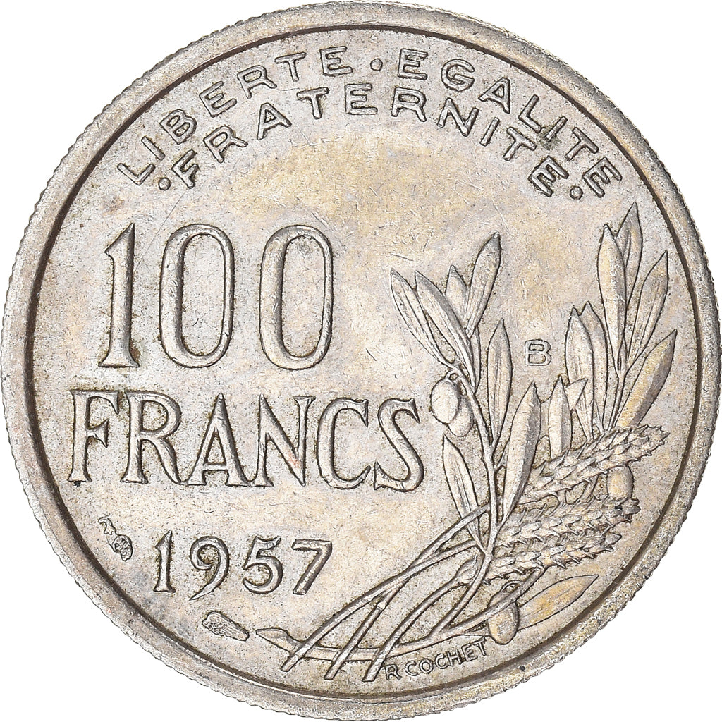 Moeda, França, 100 Francs, 1957