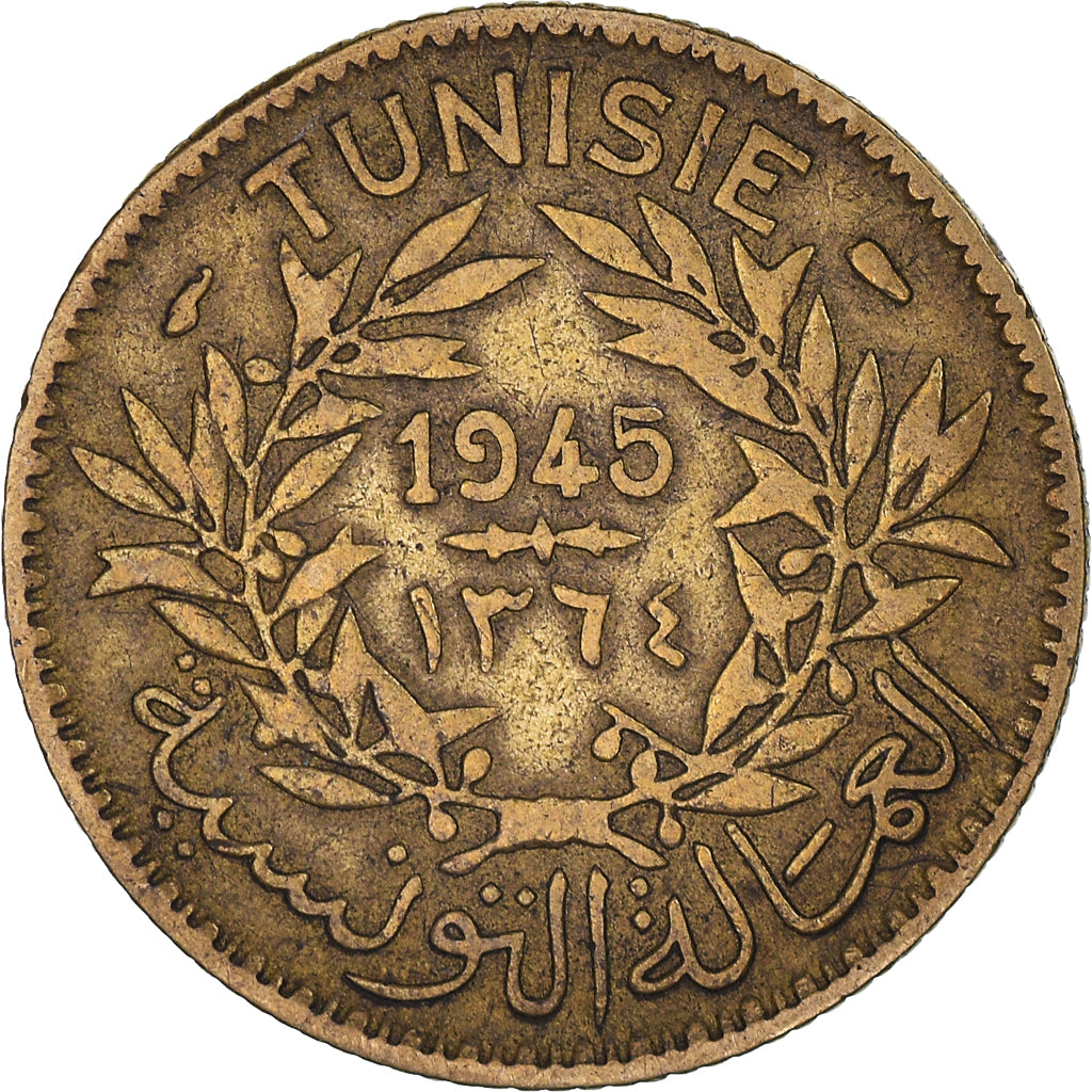Moneta, Tunisia, Franc, 1945, BB, Alluminio-bronzo