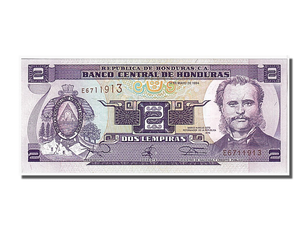 Billete, 2 Lempiras, 1994, Honduras, 1994-05-12, UNC