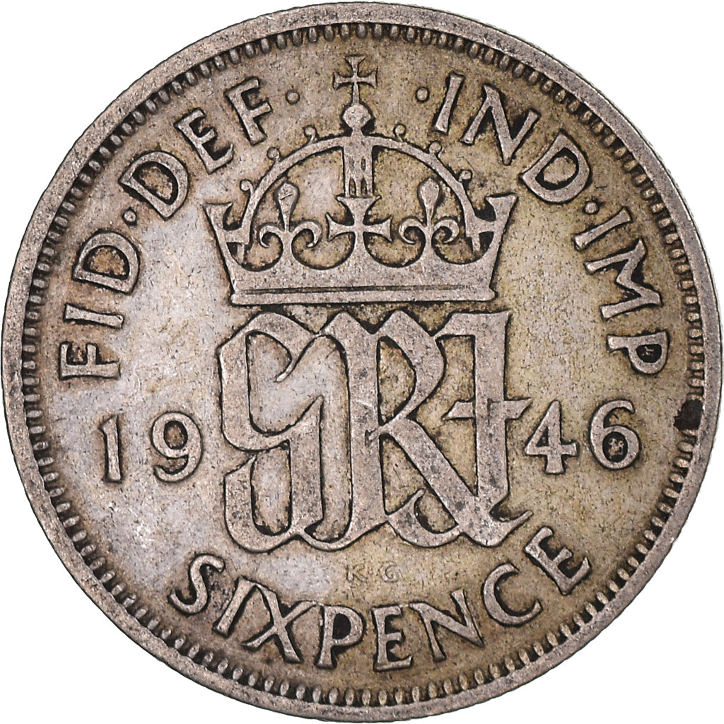 Moeda, Grã-Bretanha, 6 Pence, 1946