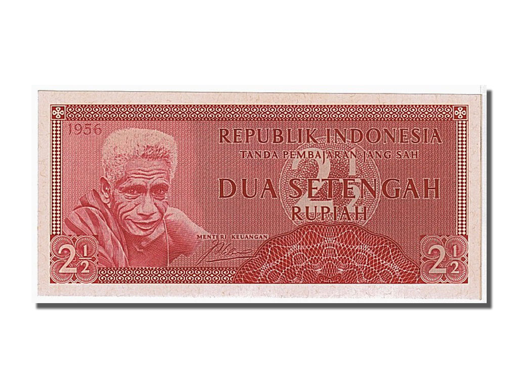 Banknote, Indonesia, 2 1/2 Rupiah, 1956, KM:75, UNC(65-70)