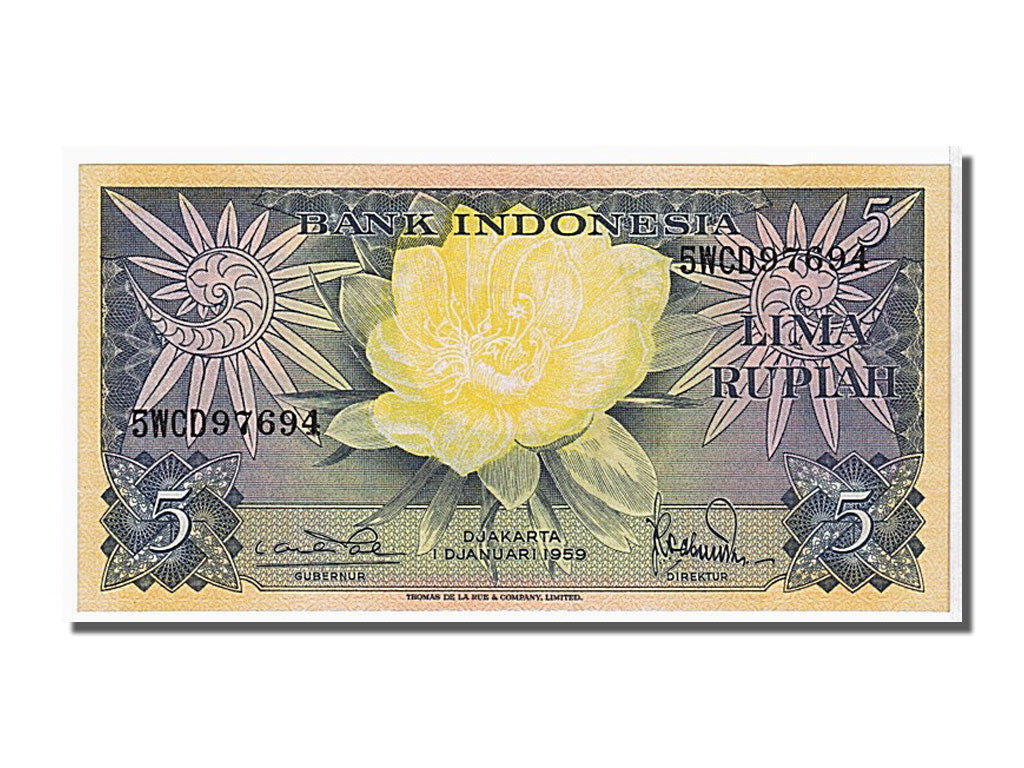 Billet, Indonésie, 5 Rupiah, 1959, NEUF