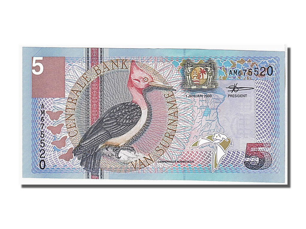 Banknote, Suriname, 5 Gulden, 2000, 2000-01-01, KM:146, UNC(65-70)