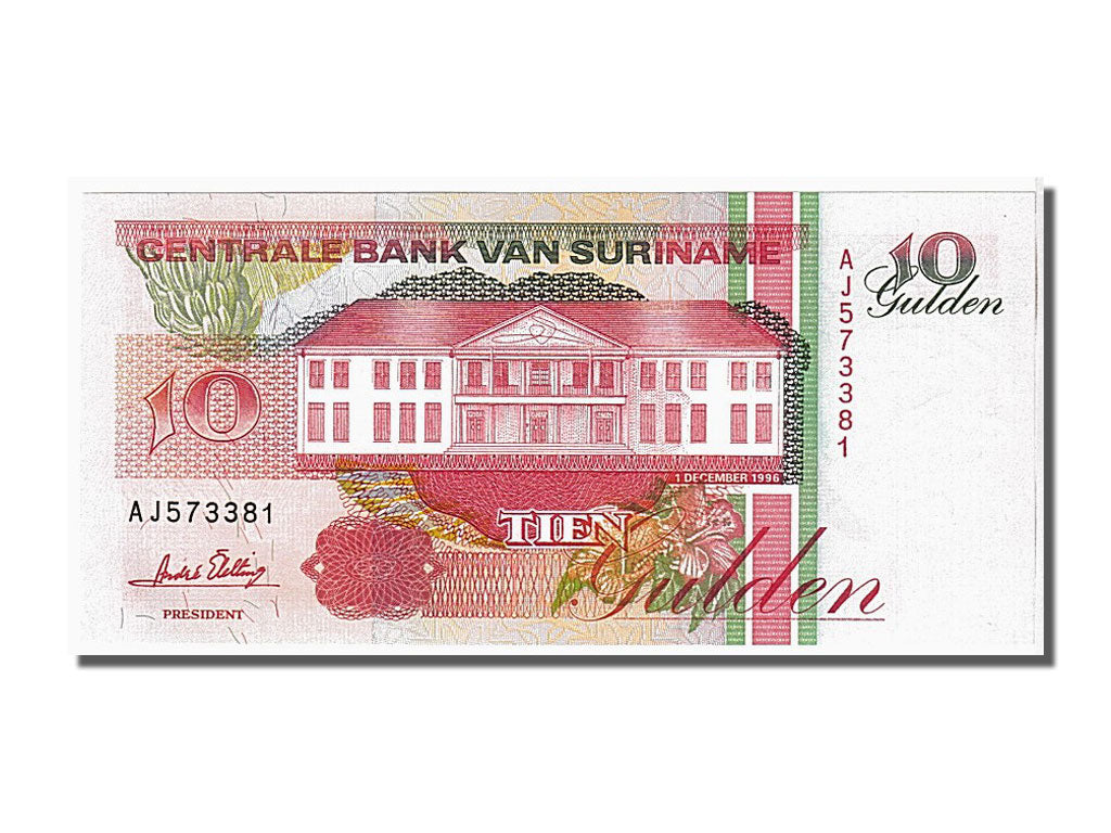 Banknote, Suriname, 10 Gulden, 1996, 1996-12-01, KM:137b, UNC(65-70)