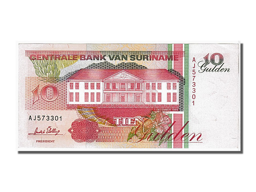 Banknote, Suriname, 10 Gulden, 1996, 1996-12-01, KM:137b, UNC(65-70)