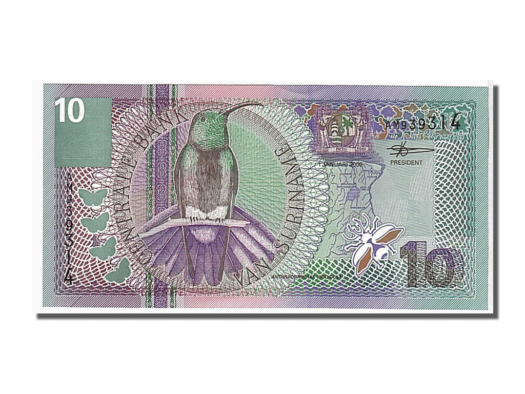 Banknote, Suriname, 10 Gulden, 2000, 2000-01-01, KM:147, UNC(65-70)