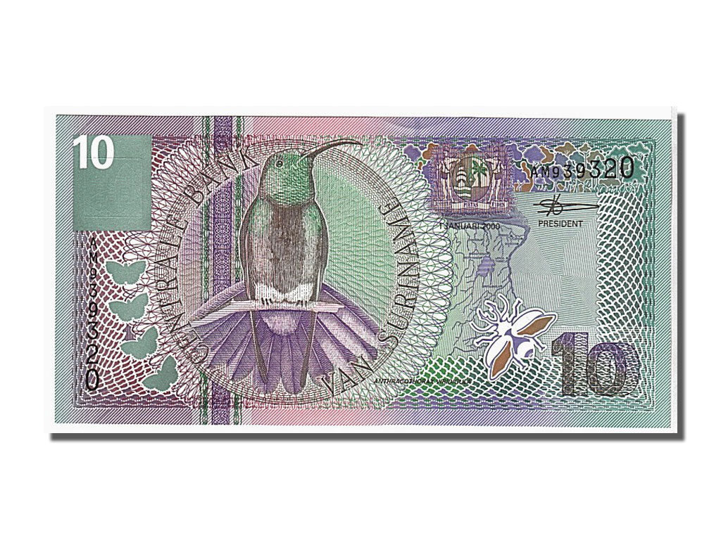 Banknote, Suriname, 10 Gulden, 2000, 2000-01-01, KM:147, UNC(65-70)