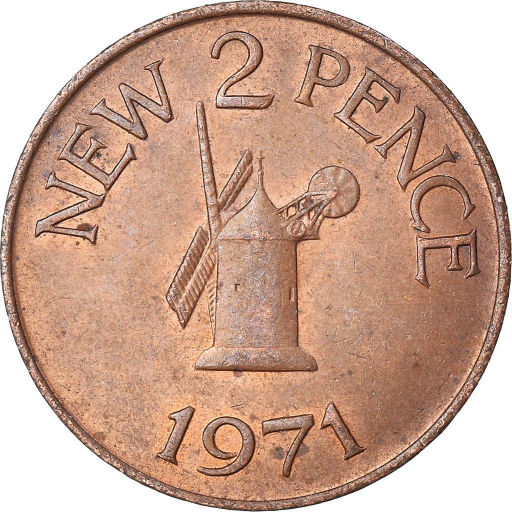 Moeda, Guernesey, 2 New Pence, 1971