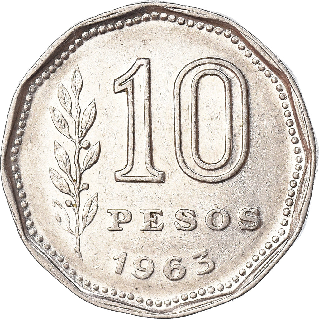 Moneda, Argentina, 10 Pesos, 1963