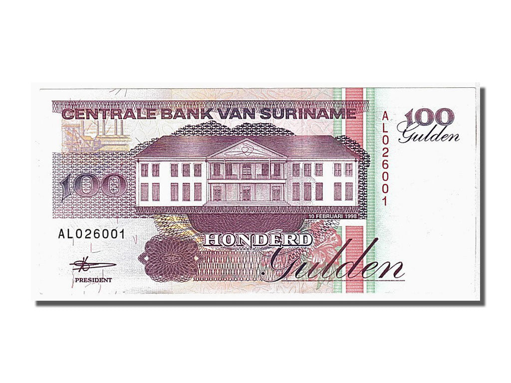 Banknote, Suriname, 100 Gulden, 1998, 1998-02-10, KM:139b, UNC(65-70)