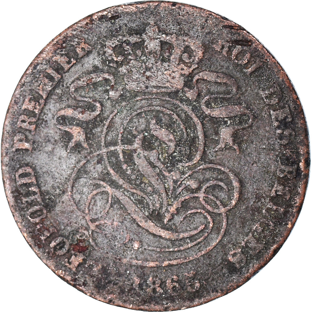 Munten, België, 2 Centimes, 1865