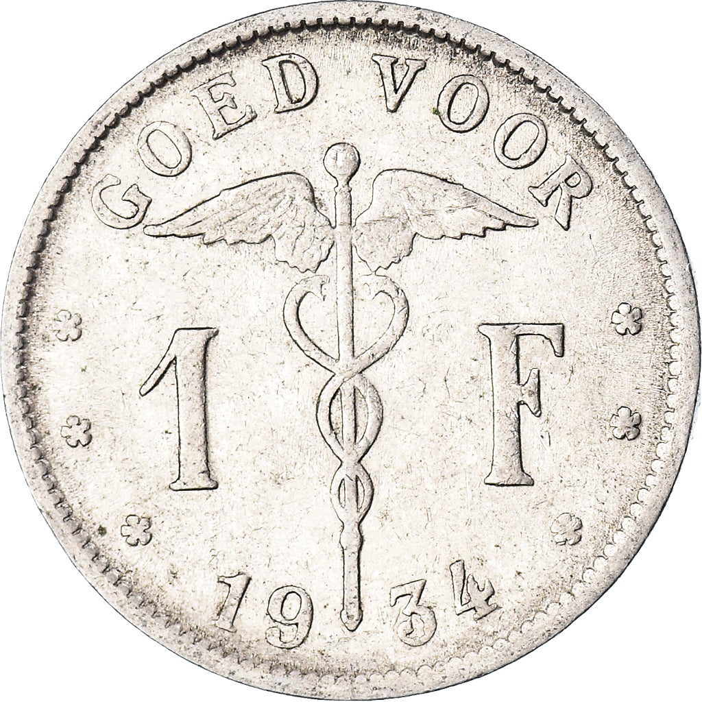 Münze, Belgien, Franc, 1934