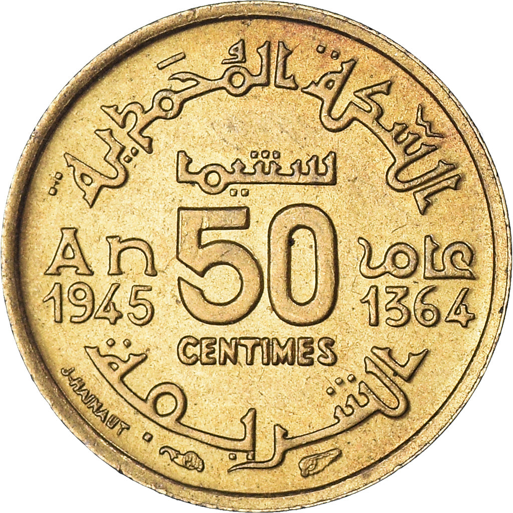 Moneta, Maroko, 50 Centimes, 1945