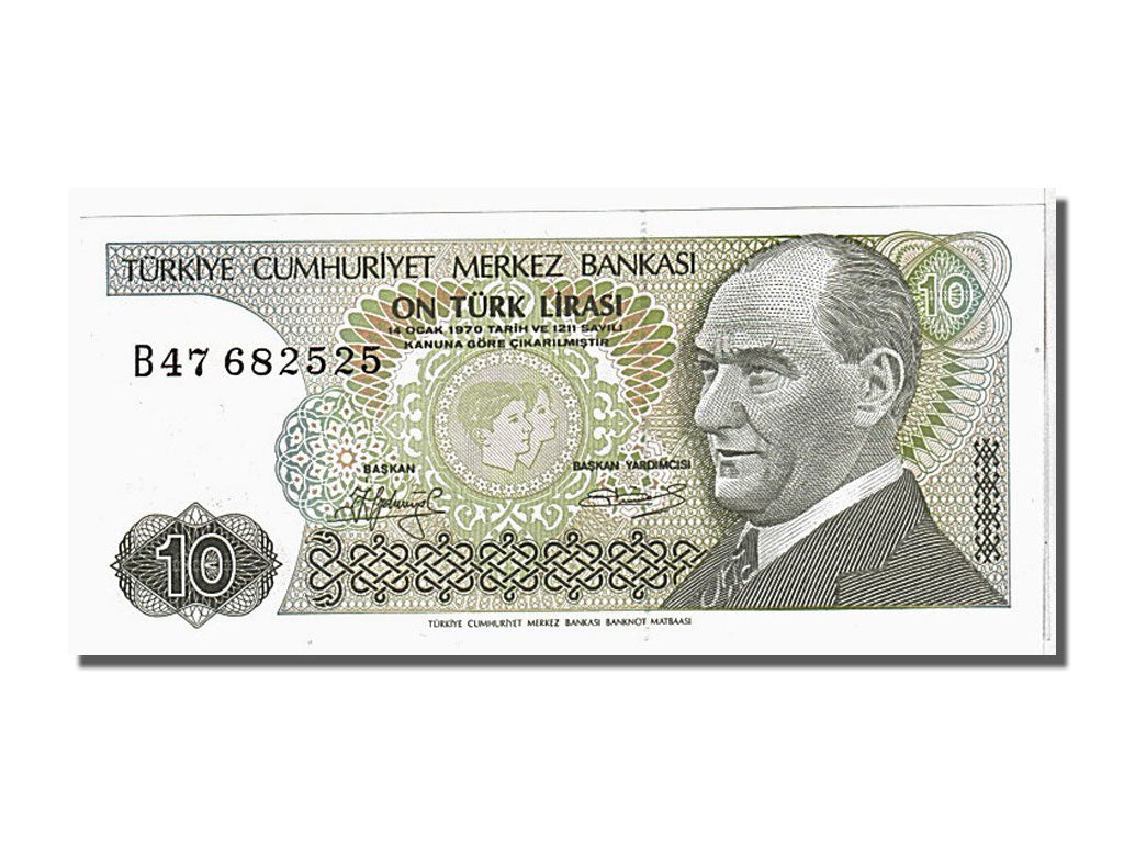 Banknote, Turkey, 10 Lira, 1970, KM:192, UNC(65-70)