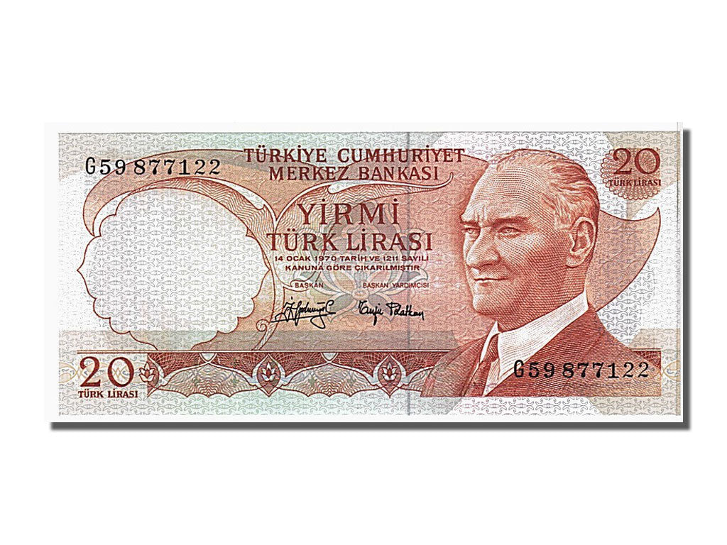 Banknote, Turkey, 20 Lira, 1970, UNC(65-70)
