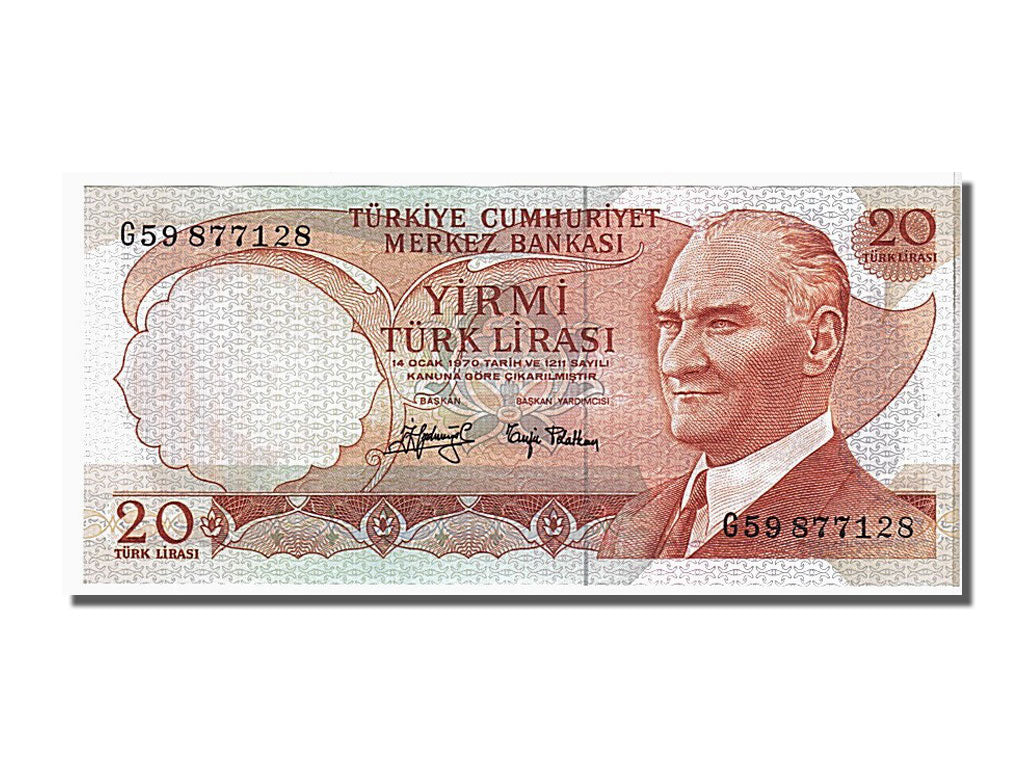 Banknote, Turkey, 20 Lira, 1970, KM:187a, UNC(65-70)