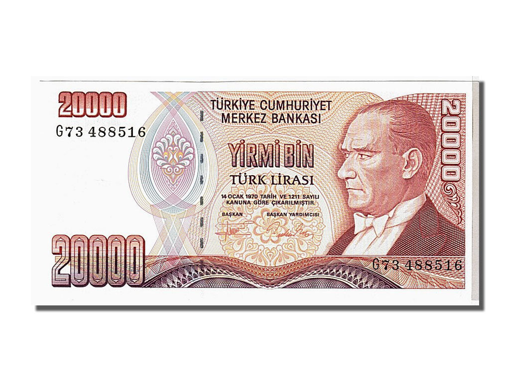 Geldschein, Türkei, 20,000 Lira, 1970, UNZ