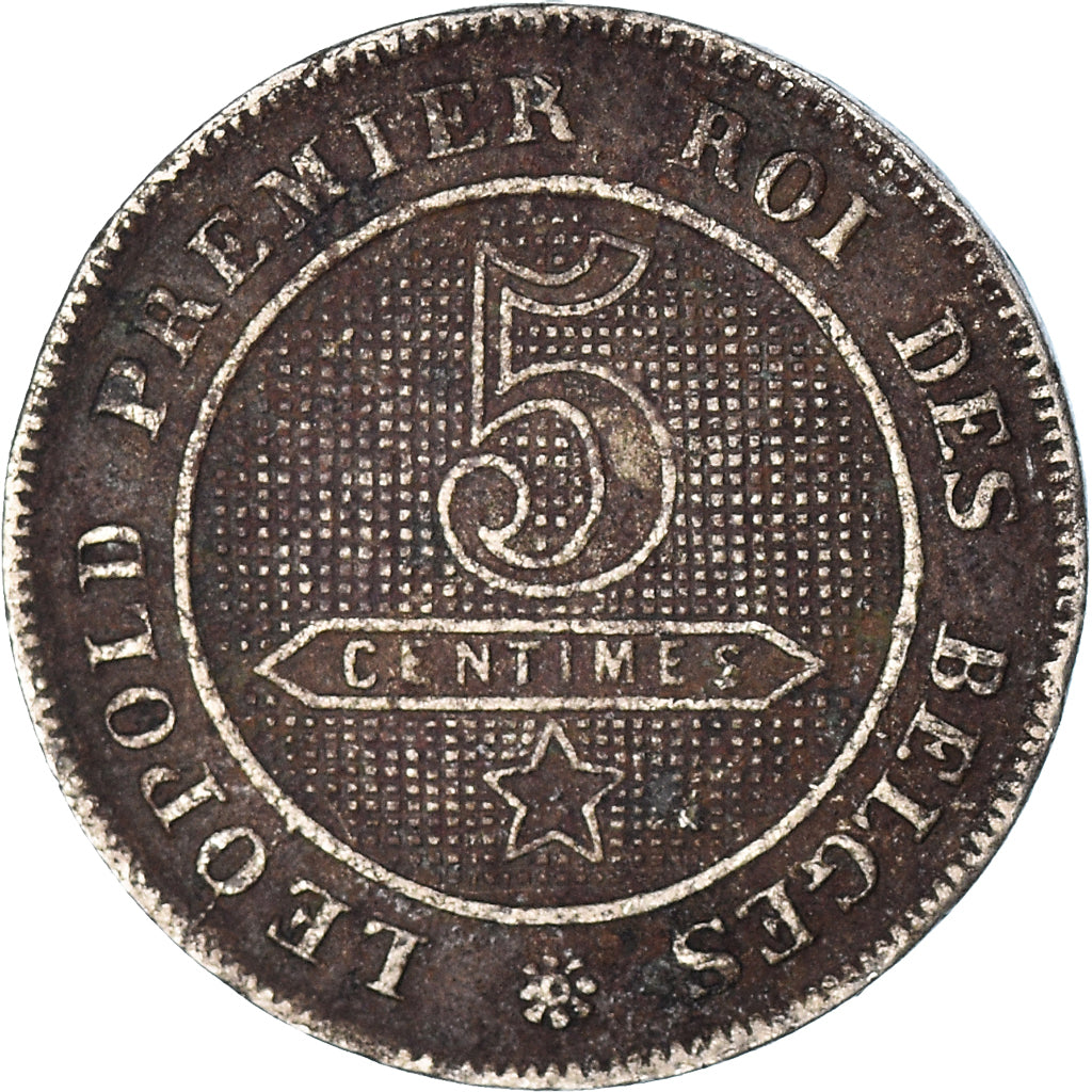 Moeda, Bélgica, 5 Centimes, 1862