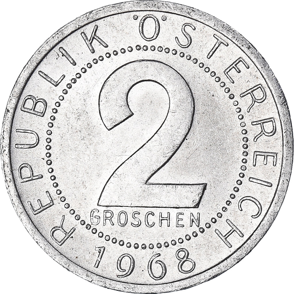 Moneta, Austria, 2 Groschen, 1968
