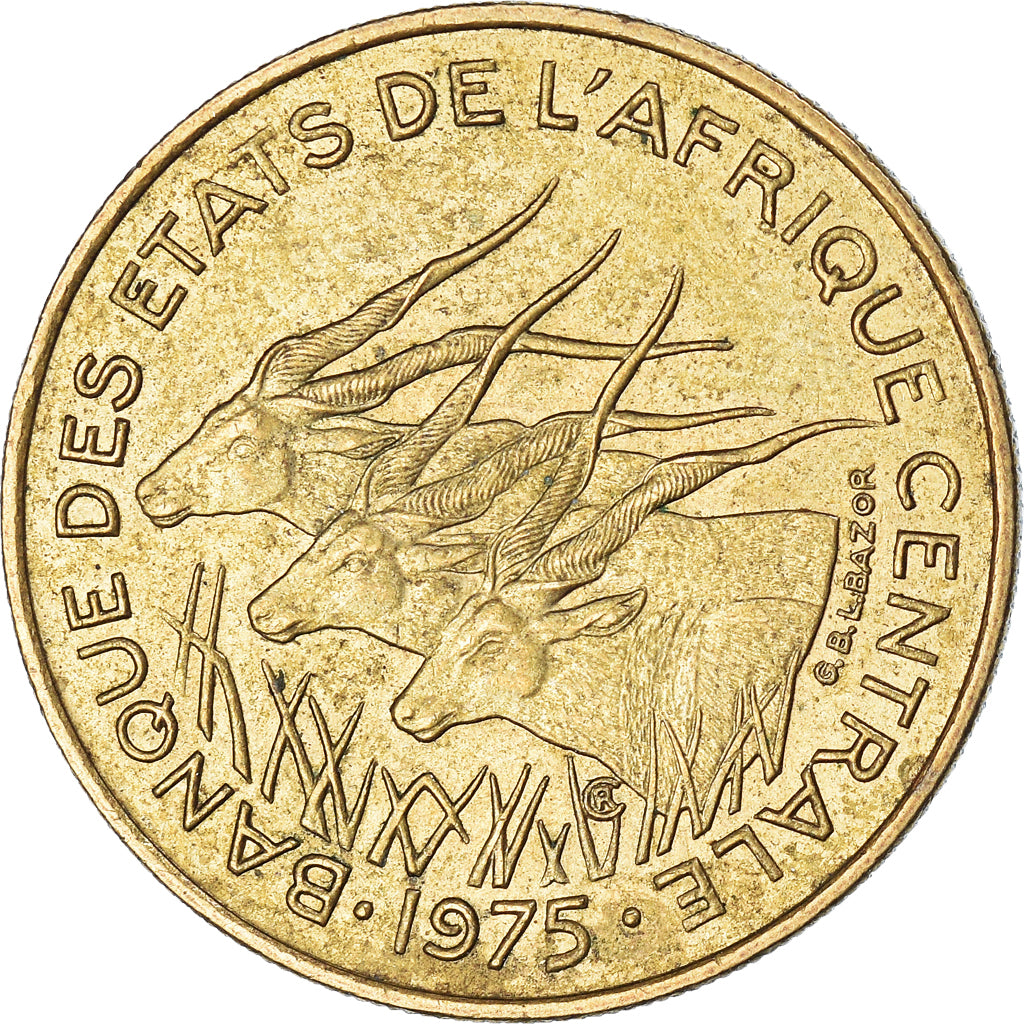 Coin, Central African States, 25 Francs, 1975