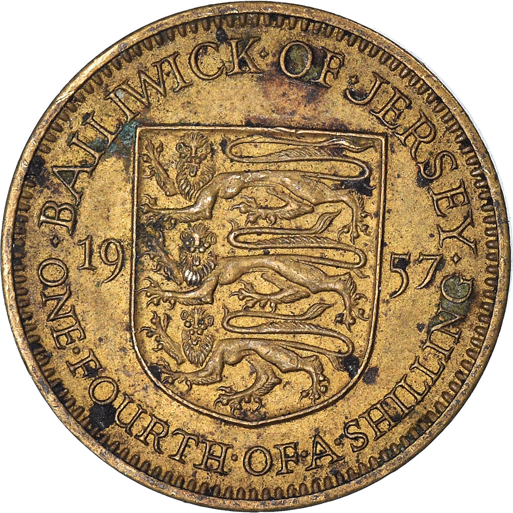 Coin, Jersey, 1/4 Shilling, 3 Pence, 1957
