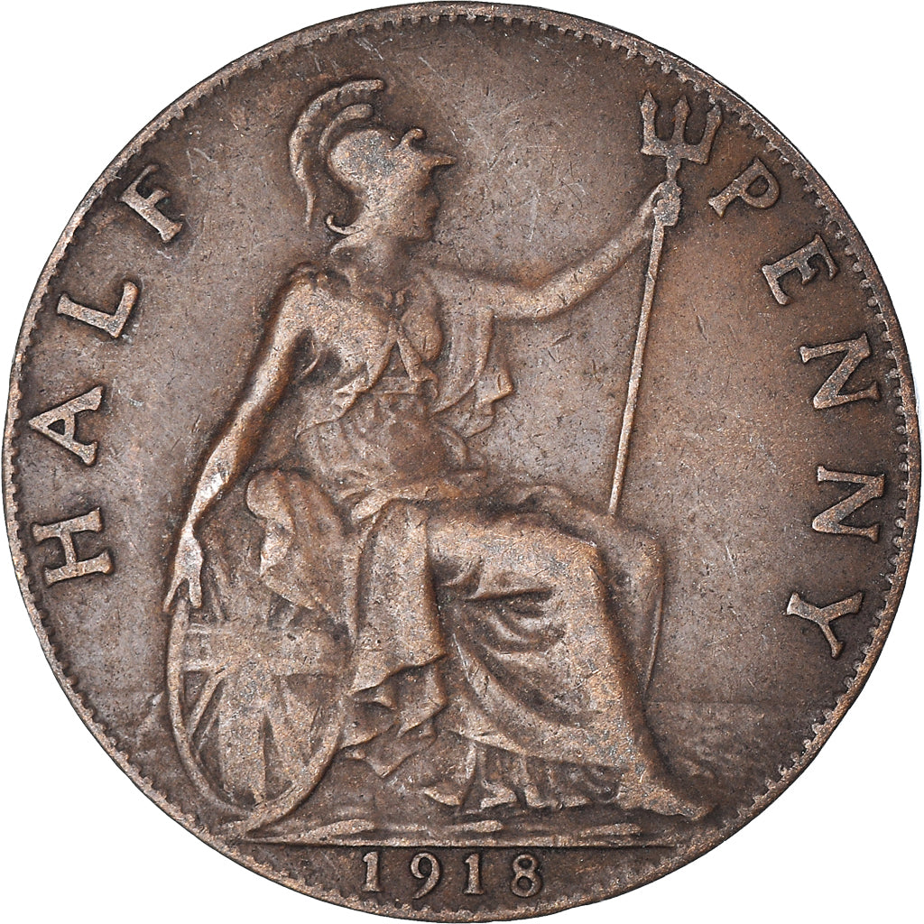Moneta, Wielka Brytania, 1/2 Penny, 1918