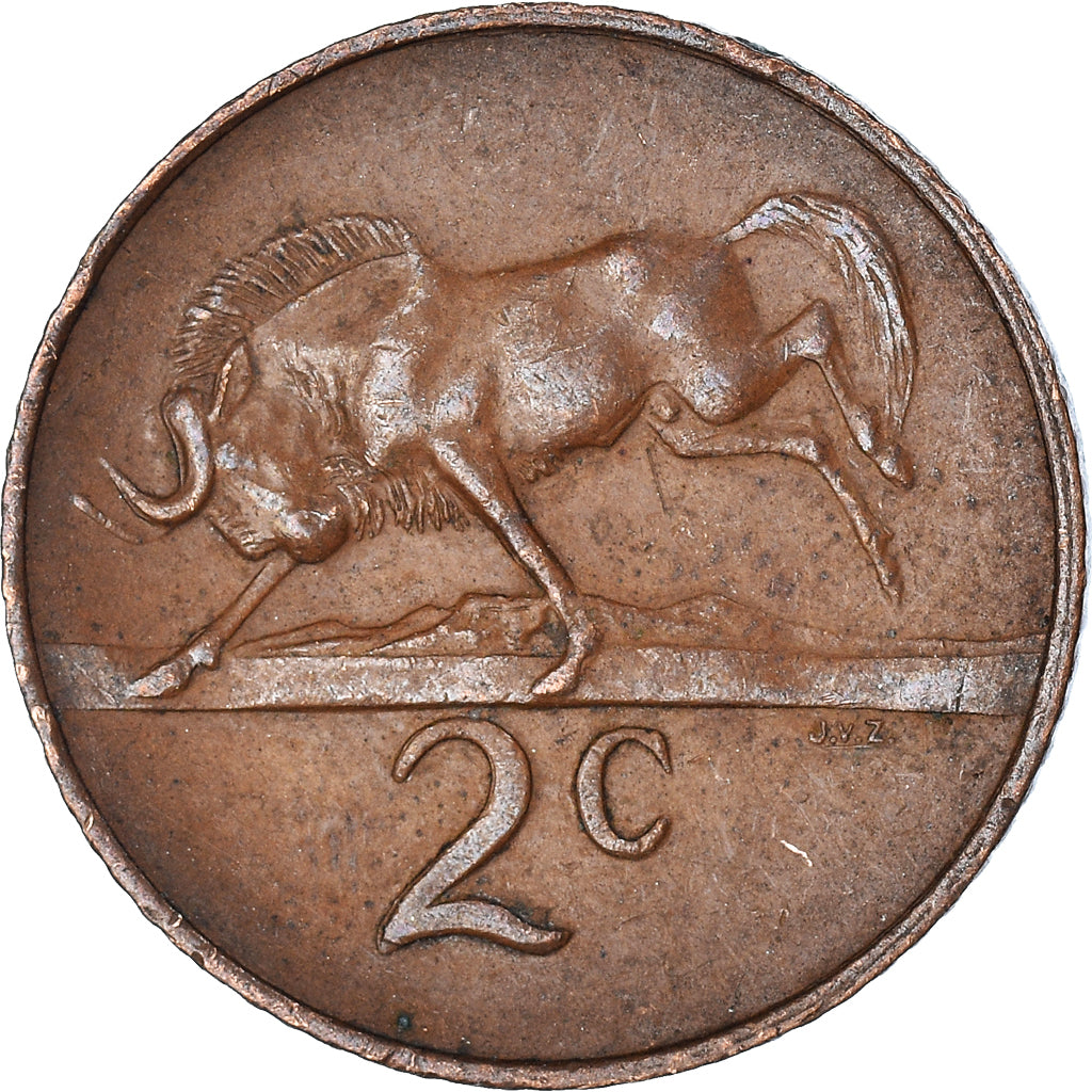 Moneda, Sudáfrica, 2 Cents, 1965