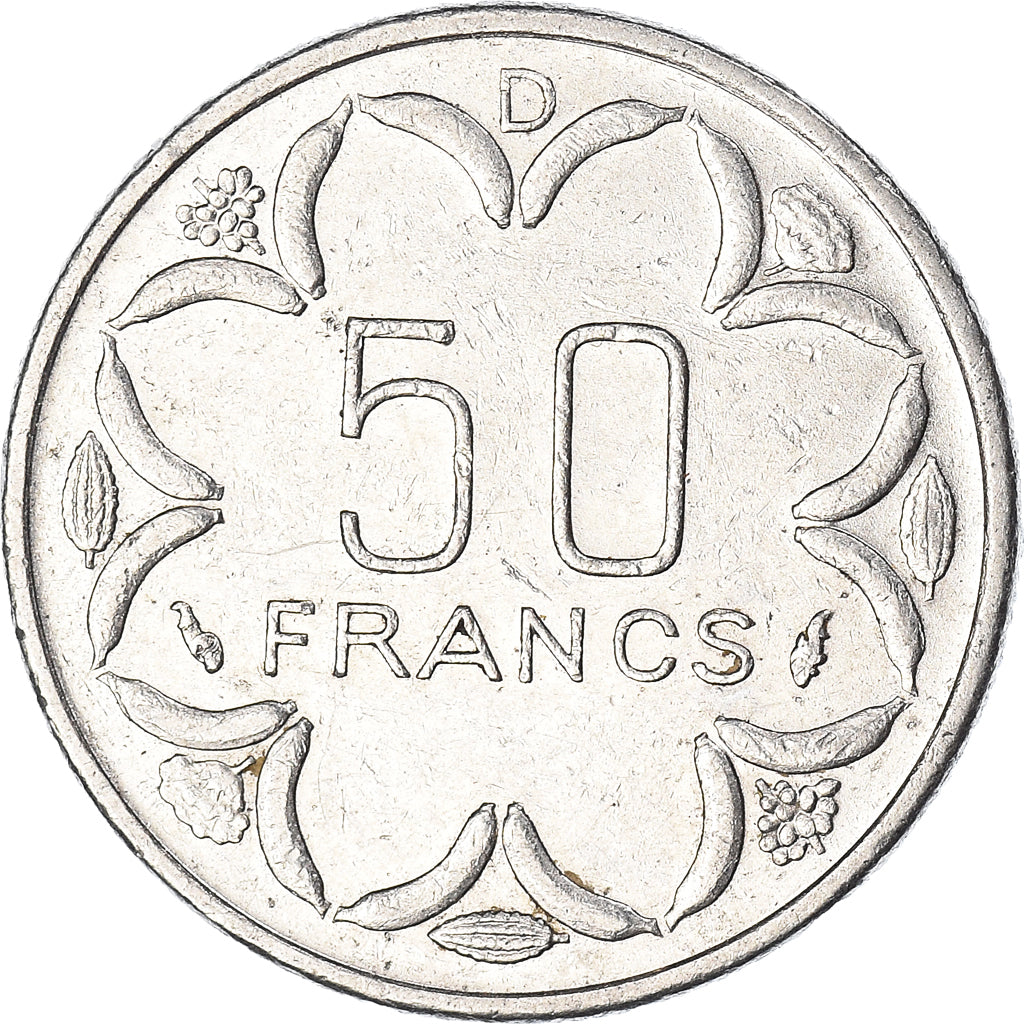Coin, Central African States, 50 Francs, 1985