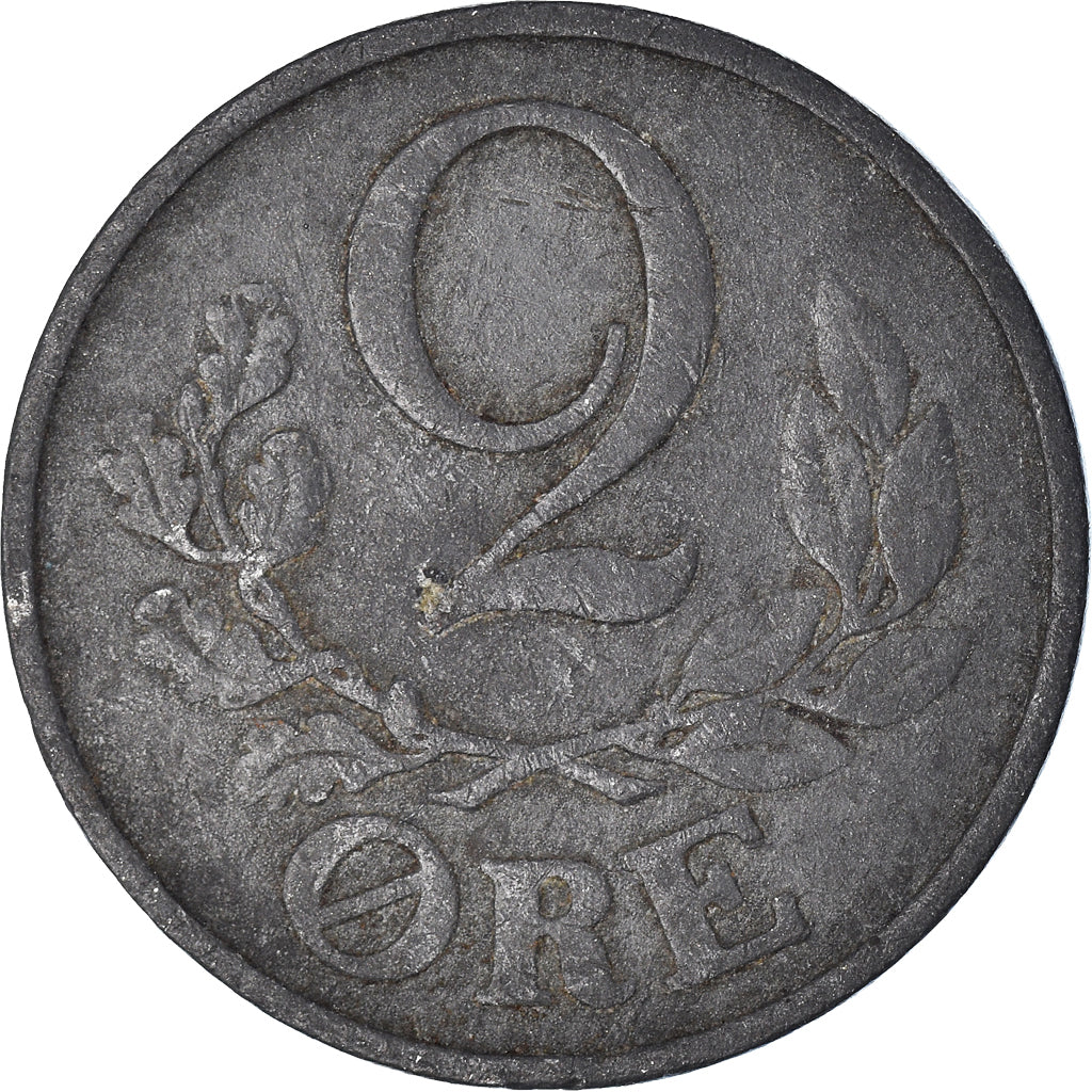 Denemarken, 2 Öre, 1942, Zinc, FR+