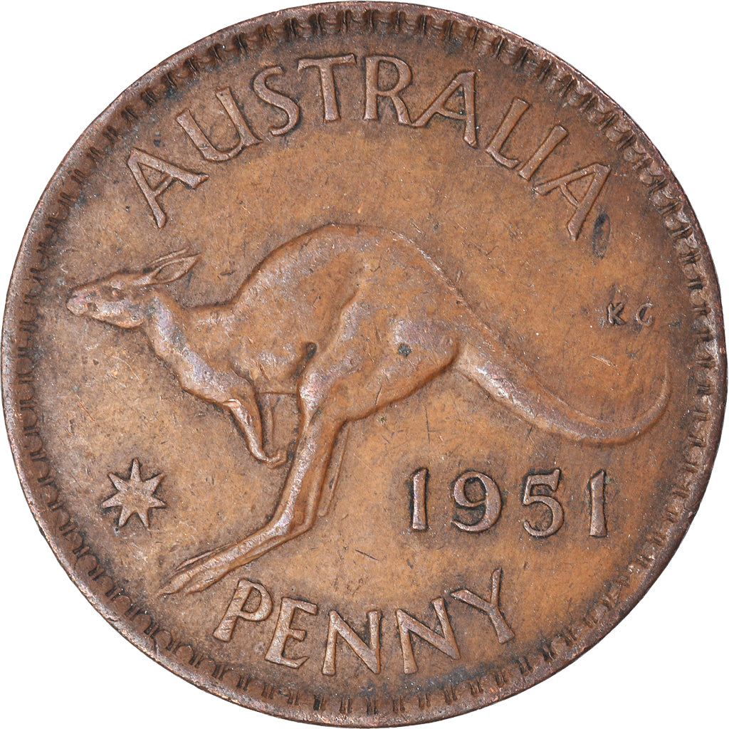 Coin, Australia, Penny, 1951