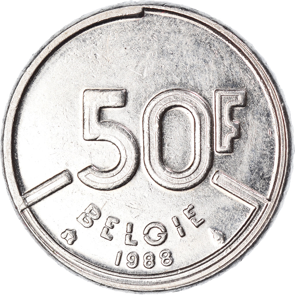 Coin, Belgium, 50 Francs, 50 Frank, 1988