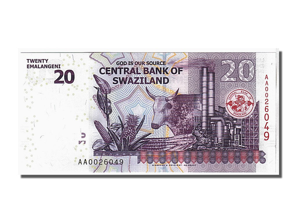 Banknote, Swaziland, 20 Emalangeni, 2010, 2010-09-06, UNC(65-70)