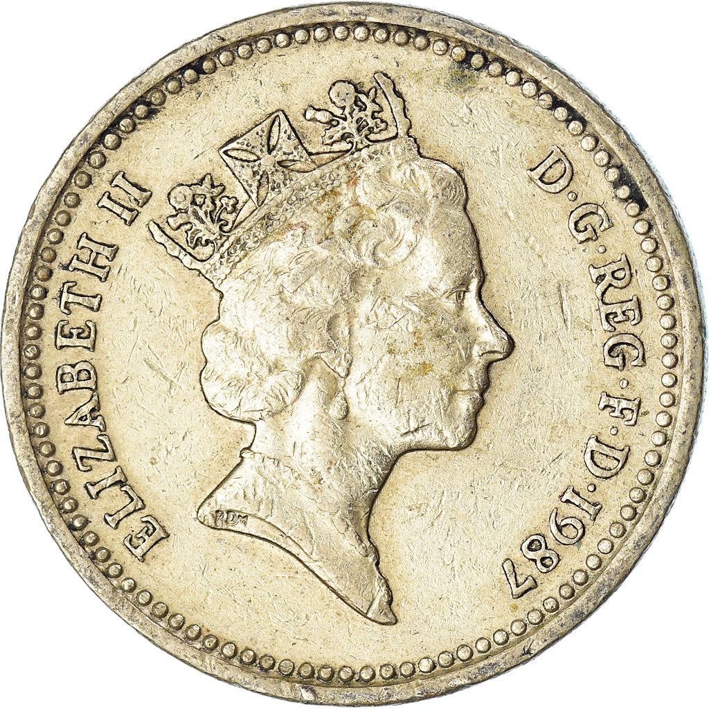 Münze, Großbritannien, Pound, 1987